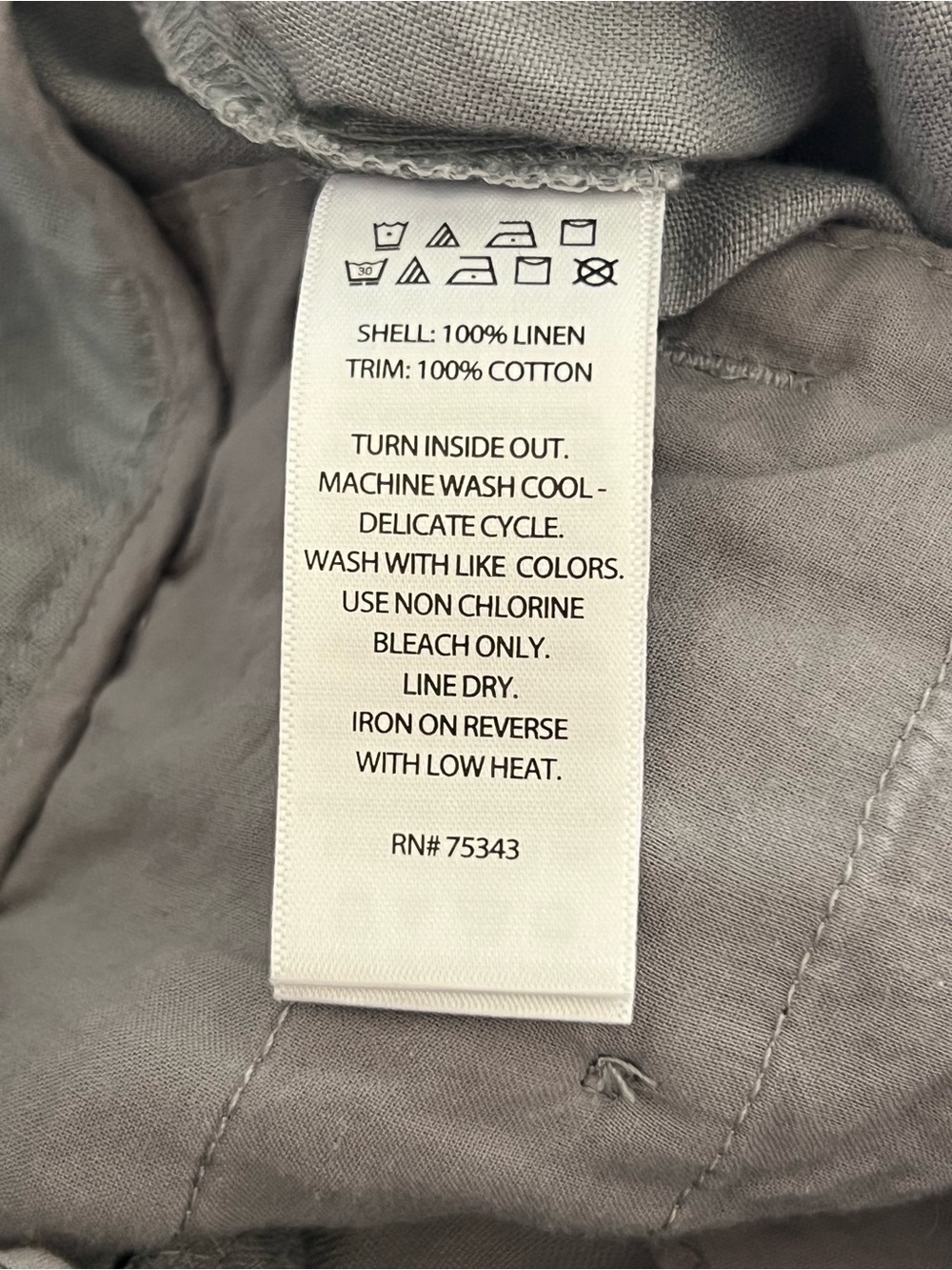 Adrienne Vittadini Light Gray Wide-Leg 100% Linen Pants Size 8 NWOT - Picture 4 of 11